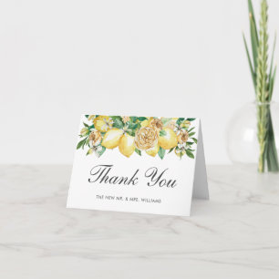 Carte De Remerciements Chic Lemon Cirtus Floral Mariage Bridal
