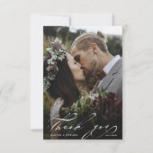 Carte De Remerciements Chic Lettre main 2 Mariage photo (Devant)
