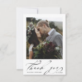 Carte De Remerciements Chic Lettre main 2 Mariage photo (Devant)
