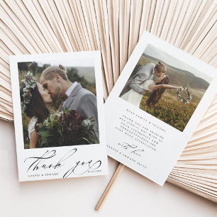 Carte De Remerciements Chic Lettre main 2 Mariage photo