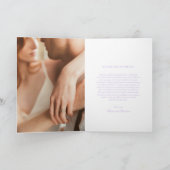 Carte De Remerciements Chic Lilac Photo Mariage moderne (Intérieur)