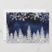Carte De Remerciements Chic Marine hiver mariage de pin d'argent (Dos)
