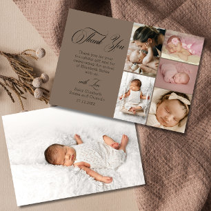 Carte De Remerciements Chic Marron Moka Six Remerciements Baby Shower