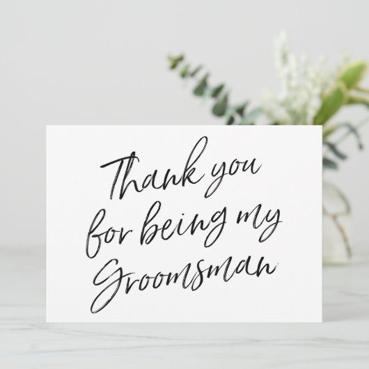 Carte De Remerciements Chic "Merci d'être mon témoin" (Debout devant)