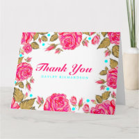 Carte de remerciements chic minable de fleur