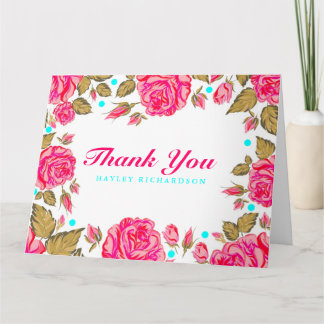 Carte de remerciements chic minable de fleur