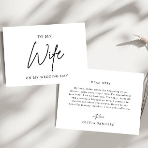 Carte De Remerciements Chic Minimaliste À Ma Femme Le Jour De Mariage