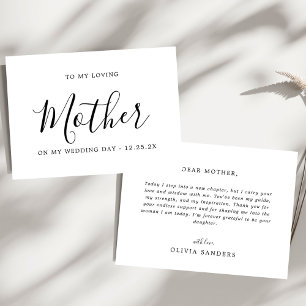 Carte De Remerciements Chic Minimaliste À Ma Mère Le Jour De Mon Mariage