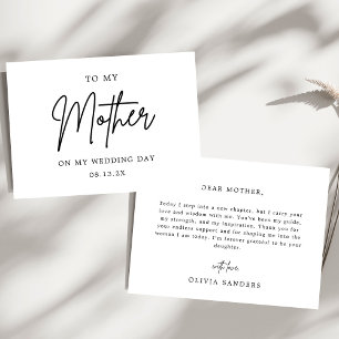Carte De Remerciements Chic Minimaliste À Ma Mère Le Jour De Mon Mariage