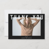 Carte De Remerciements chic noir chic chic chic chic chic chic (Devant)
