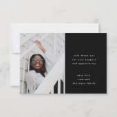 Carte De Remerciements chic noir chic chic chic chic chic chic (Dos)