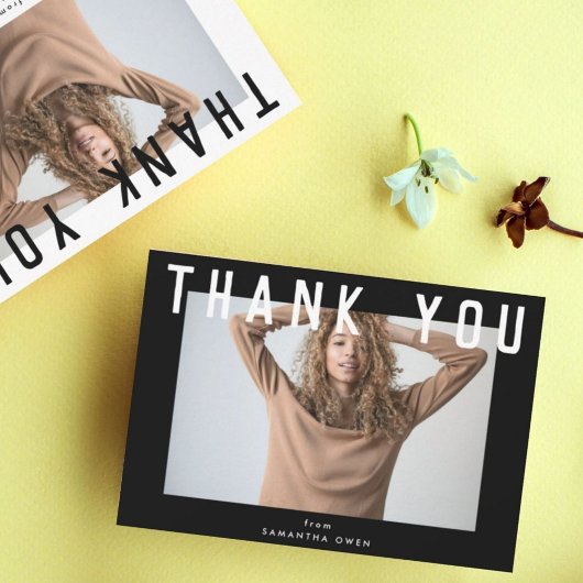 Carte De Remerciements chic noir chic chic chic chic chic chic