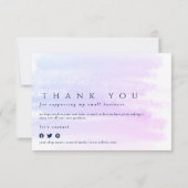 Carte De Remerciements Chic Ombre couleur bleu rose (Dos)