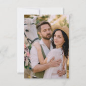 Carte De Remerciements Chic Ombre Monstera Mariage vert et jaune or (Dos)