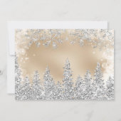 Carte De Remerciements Chic or Hiver argent mariage de pin (Dos)