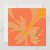Carte De Remerciements Chic Orange Floral et Beige Texte (Devant)