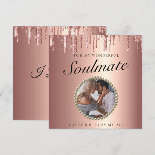 Carte De Remerciements Chic Parties scintillant Drives Photo Girlfriend C