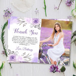 Carte De Remerciements Chic Pastel Purple Jardin Rose Anniversaire Photo<br><div class="desc">Chic Pastel Purple Rose Jardin Anniversaire Carte de remerciements photo</div>