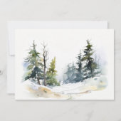 Carte De Remerciements Chic Pine d'hiver Mariage paysage neige (Dos)