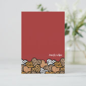 Carte De Remerciements Chic Red Poster de animal Heart Valentine Nom pers (Debout devant)