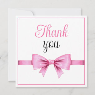 Carte De Remerciements Chic rose Aquarelle Bow Sweet 16 Anniversaire