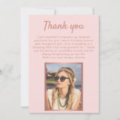 Carte De Remerciements Chic Rose Gold Metallic Photo Anniversaire (Devant)