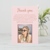 Carte De Remerciements Chic Rose Gold Metallic Photo Anniversaire (Debout devant)