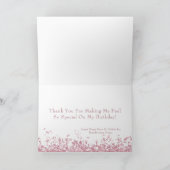 Carte De Remerciements Chic Rose Gold Sparkles Anniversaire (Intérieur)