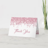 Carte De Remerciements Chic Rose Gold Sparkles Anniversaire (Devant)