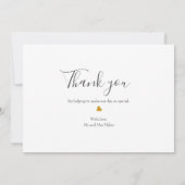 Carte De Remerciements Chic Script Mariage Photo Forever Thankful (Dos)