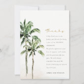 Carte De Remerciements Chic Tropical Beach Palm Trees Mariage aquarelle (Devant)