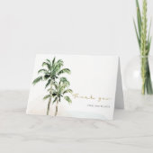 Carte De Remerciements Chic Tropical Beach Palm Trees Mariage aquarelle (Devant)