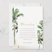 Carte De Remerciements Chic Tropical Beach Palm Trees Mariage aquarelle (Devant)