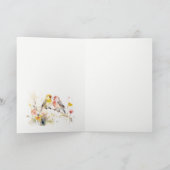 Carte De Remerciements Chic Wild Botanical Aquarelle Inséparables Mariage (Intérieur)