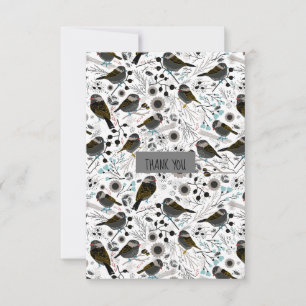Carte De Remerciements Chickadees Douces Et Mignonnes Design Motif