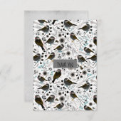 Carte De Remerciements Chickadees Douces Et Mignonnes Design Motif (Devant / Derrière)