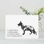 Carte De Remerciements Chien berger allemand noir (Debout devant)