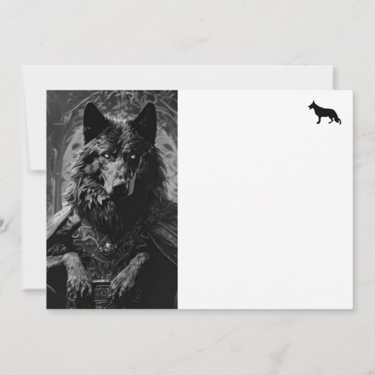 Carte De Remerciements Chien berger allemand noir (Dos)