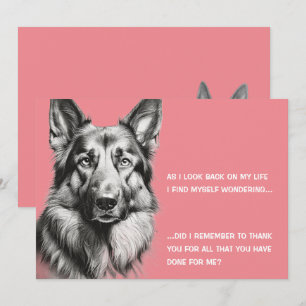 Carte De Remerciements Chien berger allemand noir blanc