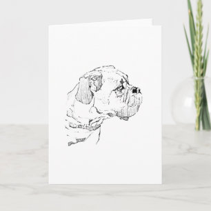 Carte De Remerciements Chien Boxer – Illustration minimaliste pour amateu