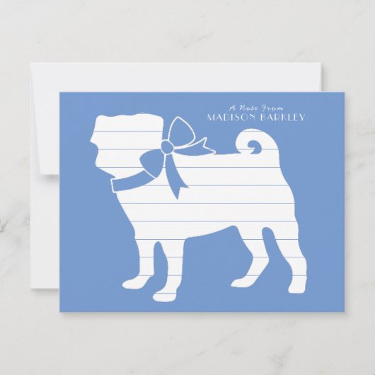 Carte De Remerciements Chien carlin Chien Chien Chien Chien Chien Chien (Devant)