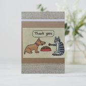 carte de remerciements chien & chat (Debout devant)