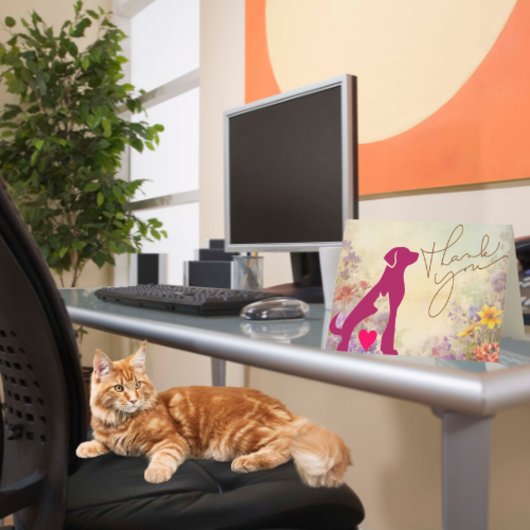 Carte De Remerciements Chien Chat Love Animaux de compagnie