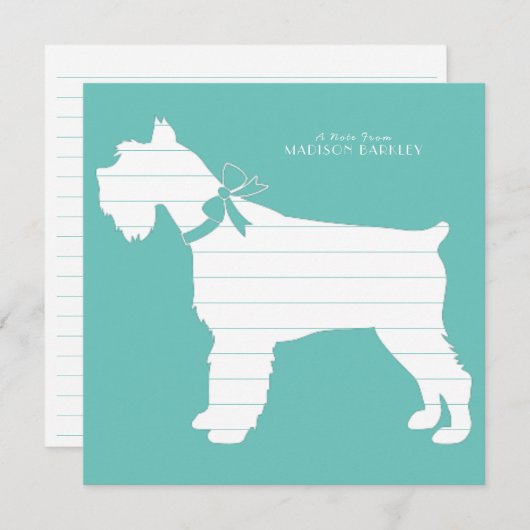 Carte De Remerciements Chien Chien Chien Chien Chien Chien Chien Miniatur (Devant / Derrière)