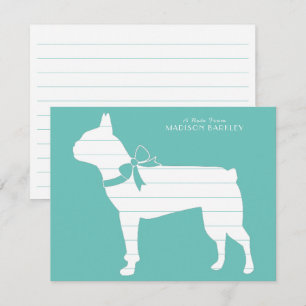 Carte De Remerciements Chien chiot Terrier de Boston
