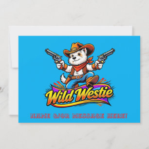Carte De Remerciements Chien Cowboy Westie Sauvage