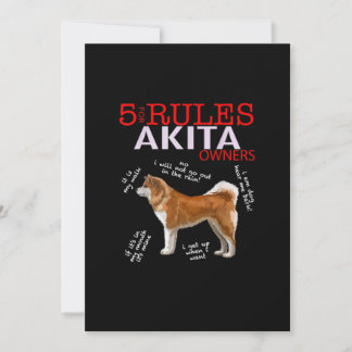 Carte De Remerciements Chien d'Akita| 5 Règles Propriétaire de chien Akit