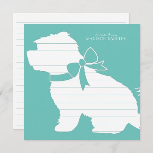 Carte De Remerciements Chien maltais Chien Chien Chien Chien Chien Chien  (Devant / Derrière)