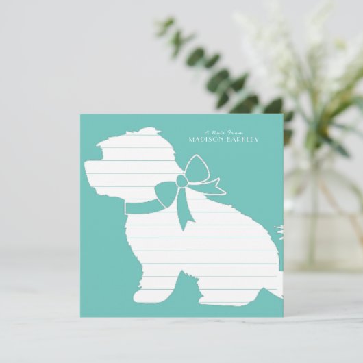 Carte De Remerciements Chien maltais Chien Chien Chien Chien Chien Chien (Debout devant)