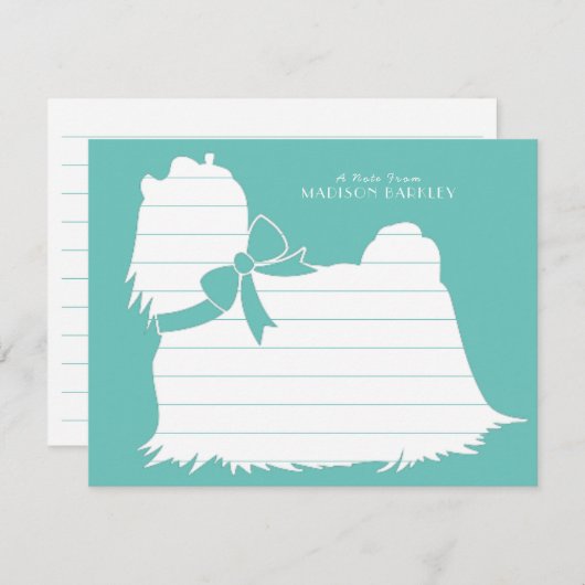 Carte De Remerciements Chien maltais chiot (Devant / Derrière)